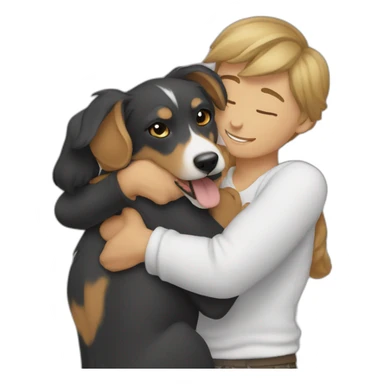 Dogboy-catgirl-hug sticker