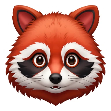 Bright red racoon face sticker