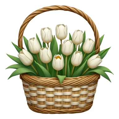 Basket with white tulips  sticker