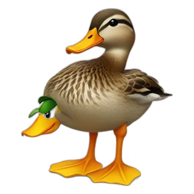 a duck chilling in the street sticker