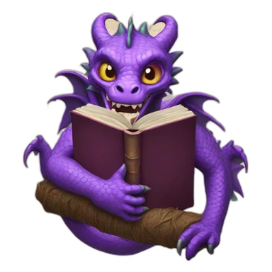 purple dragon holding the book of the dead sticker