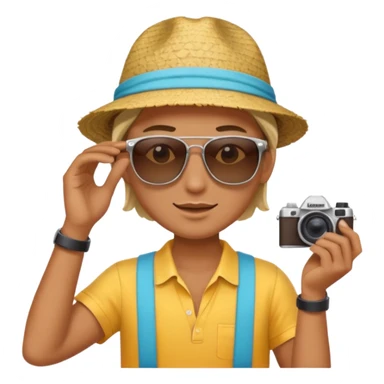 fotographer with summer clothes and sun glasses sticker