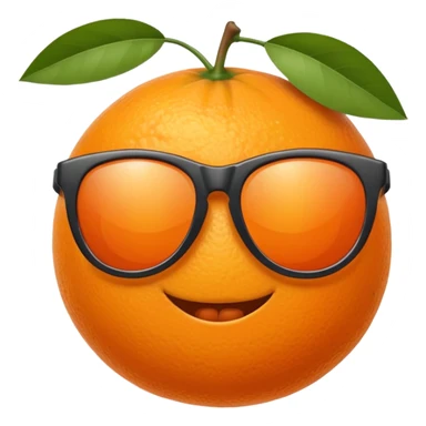 orange fruit in sunglasses sticker