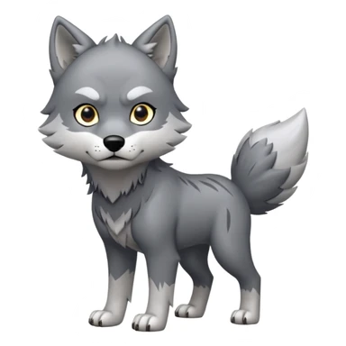 Toony Chibi Cool Edgy Scarred Badass Ginga Nagareboshi Gin/Silver Fang the wolf (full body) (feral) (4 legs) (canine) sticker