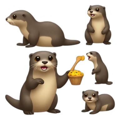Loutre avec une  corne sticker
