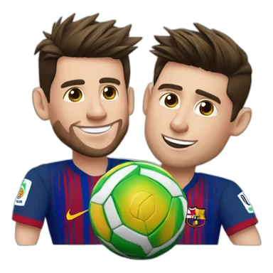 Messi con Cristiano Ronaldo y la pelota ⚽ sticker