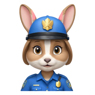 judy hopps, Rabbit police, blue uniform including helmet of uniform sticker