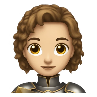 knight long brown hair golden eyes tan skin holding a sword woman sticker