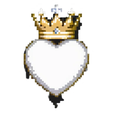 a normal white heart with a golden crown on top sticker