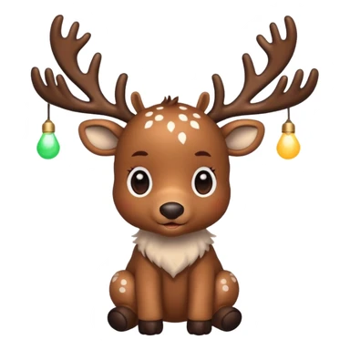 reindeer baby  cute, full body lights whire aropund his head sticker