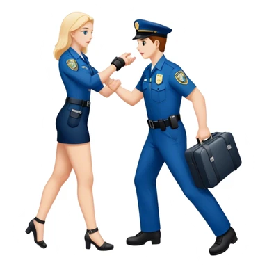 woman getting stopped by TSA agent because of her ankle weights sticker