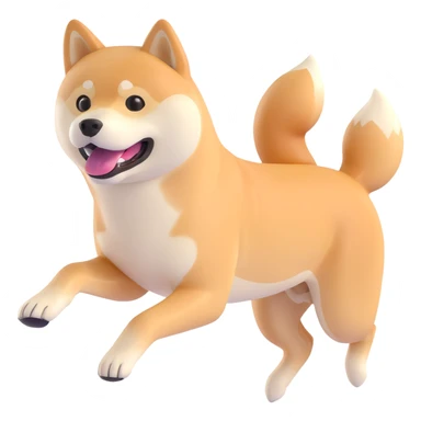 shiba inu running sticker