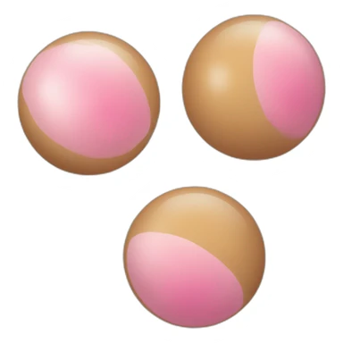 Two skintone balls with pinkish circle inside sticker