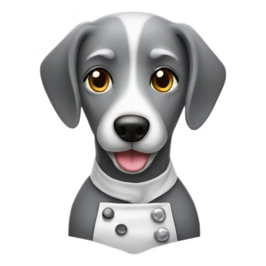 grey dog barista sticker