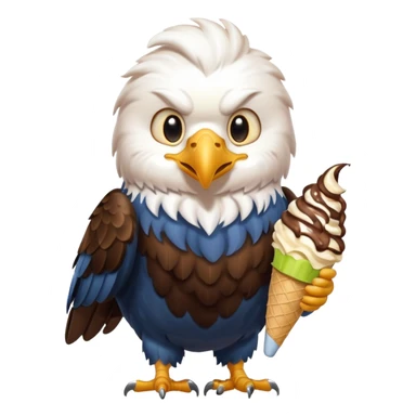 Cute eagle eating ice cream sticker