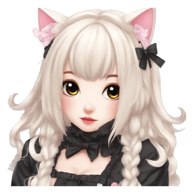 Edgy Kawaii Cute Cool Beautiful Elegant Pretty Anime Lolita Techwear Catgirl sticker