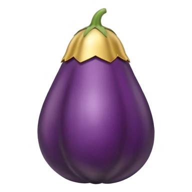Original eggplant emoji wearing a halo sticker