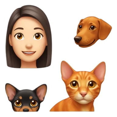 orange cat an dachshund sticker