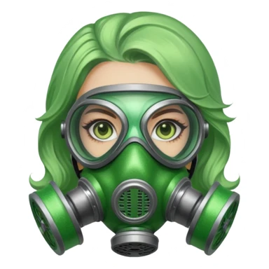 glitter green viper valorant female gas mask sticker