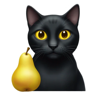 black cat with yellow eyes and a white spot on his pears sticker