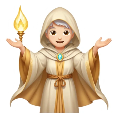 Clash of Clans aesthetic Cheerful Mage Portrait Emoji, With a bright, joyful expression and an aura of radiant magic, showcasing a stylish, robed figure with flowing garments and sparkling eyes in natural skin tone that convey boundless curiosity, Simplified yet expressive features, highly detailed, glowing with a soft, luminous mystical light, high shine, upbeat and wise, stylized with an air of fantastical wizardry, soft glowing outline, capturing the essence of a cheerful mage ready to cast spells of wonder on legendary quests! sticker