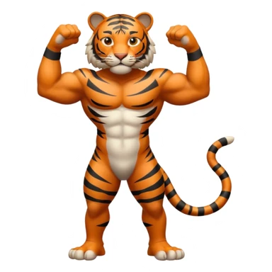 Create a single emoji of a Tiger in full body, shown at a slight side angle in a natural, characteristic pose.
 sticker