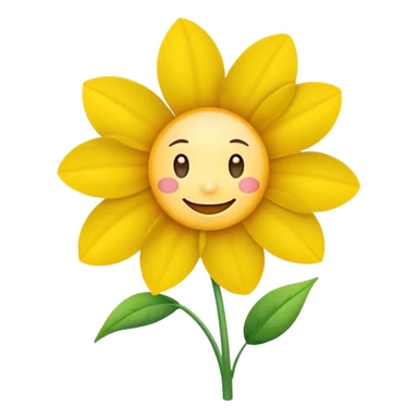 flower with a cute smiling face sticker