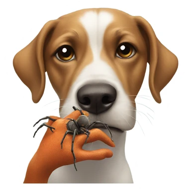 Dog kissing a spider sticker