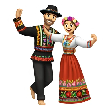 Bulgarian horo couple dance sticker