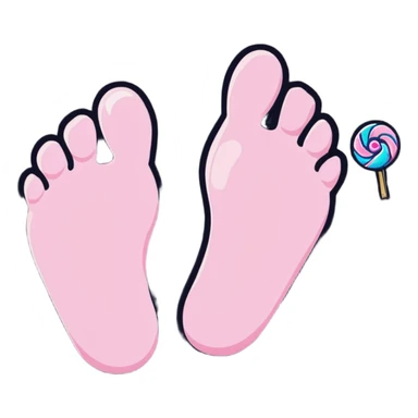 Adorable foot character covered in sugar crystals and sparkly candy decorations sticker