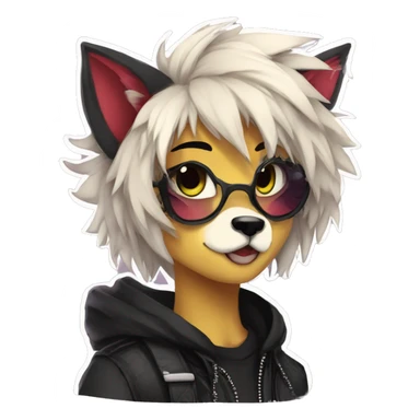 Edgy modern punk anthro furry by Falvie, LiLaiRa, AngieWolf sticker