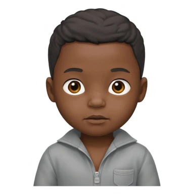 Black baby with straight face in a grey jumpsuit sticker