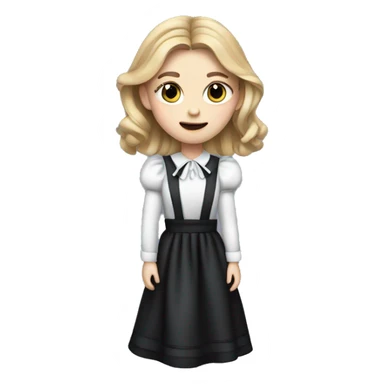 Chloe grace moretz wearing a maid dress, with a duster in her hand sticker