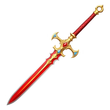 fiery royal golden sword with red blade sticker