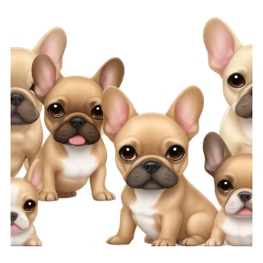 Baby brown and tan French bulldog with fawn French bulldog friends sticker