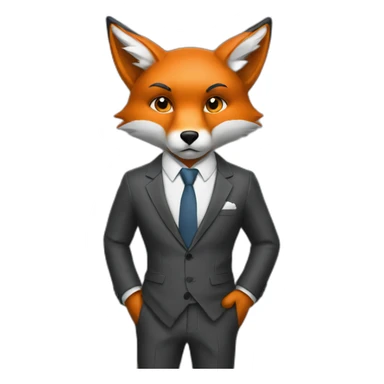 Cool Fox in a suit thinking  sticker