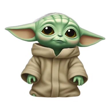 Baby yoda qui soulève une altère sticker