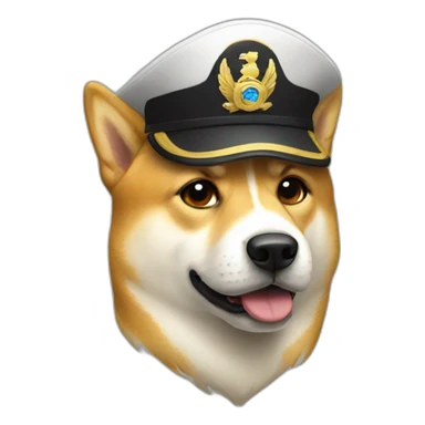 captain doge in captains hat sticker