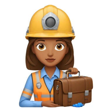 podrias hacer un emoji que represente a una mujer que trabaja de siso (seguridad y salud en el trabajo) sticker