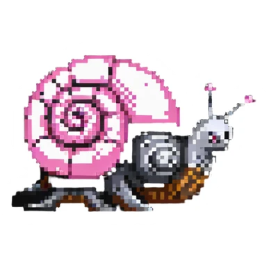 pink robot snail sticker