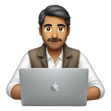 Indian developer man working on macbook sticker