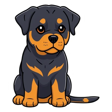 Black Rottweiler sticker