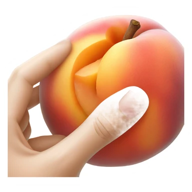 Licking peach sticker