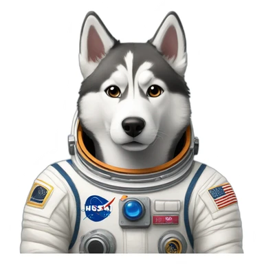 husky in a spacesuite sticker