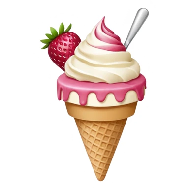 Helado yogüenfruz de turrón y fresa  sticker