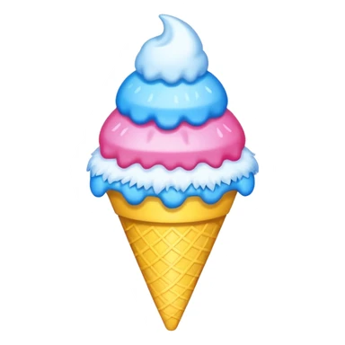 a pink, yellow and blue snow cone sticker