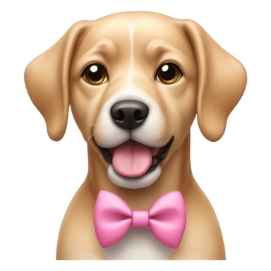 Dog with bow pink sticker