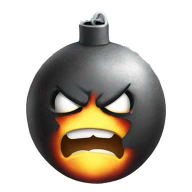 Cute angry bomb sticker