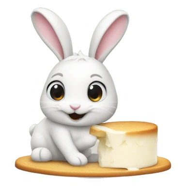 bunny eating cream cheese cute  sticker