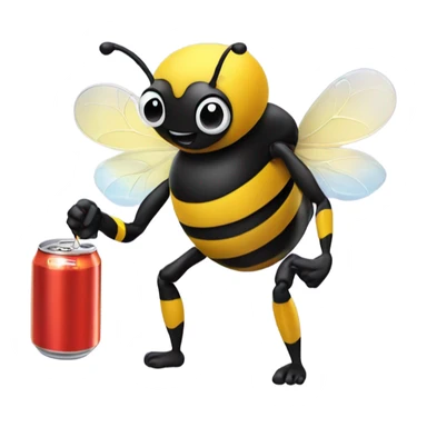 Bumblebee with a soda sticker